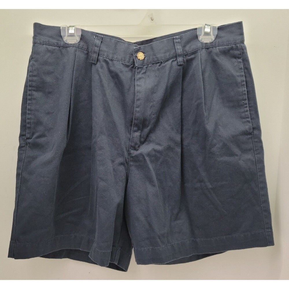 VTG Old Navy Brand Classic Chino Khakis Mens Cotton Shorts Size 34 Dad Blue Rare